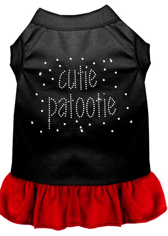 Rhinestone Cutie Patootie Dress Black with Red Sm